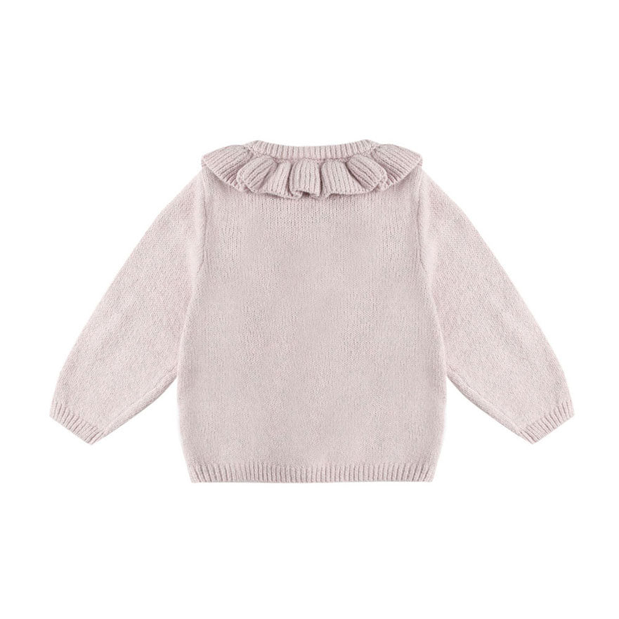 Quincy Mae Lilac Ruffle Collar Cardigan