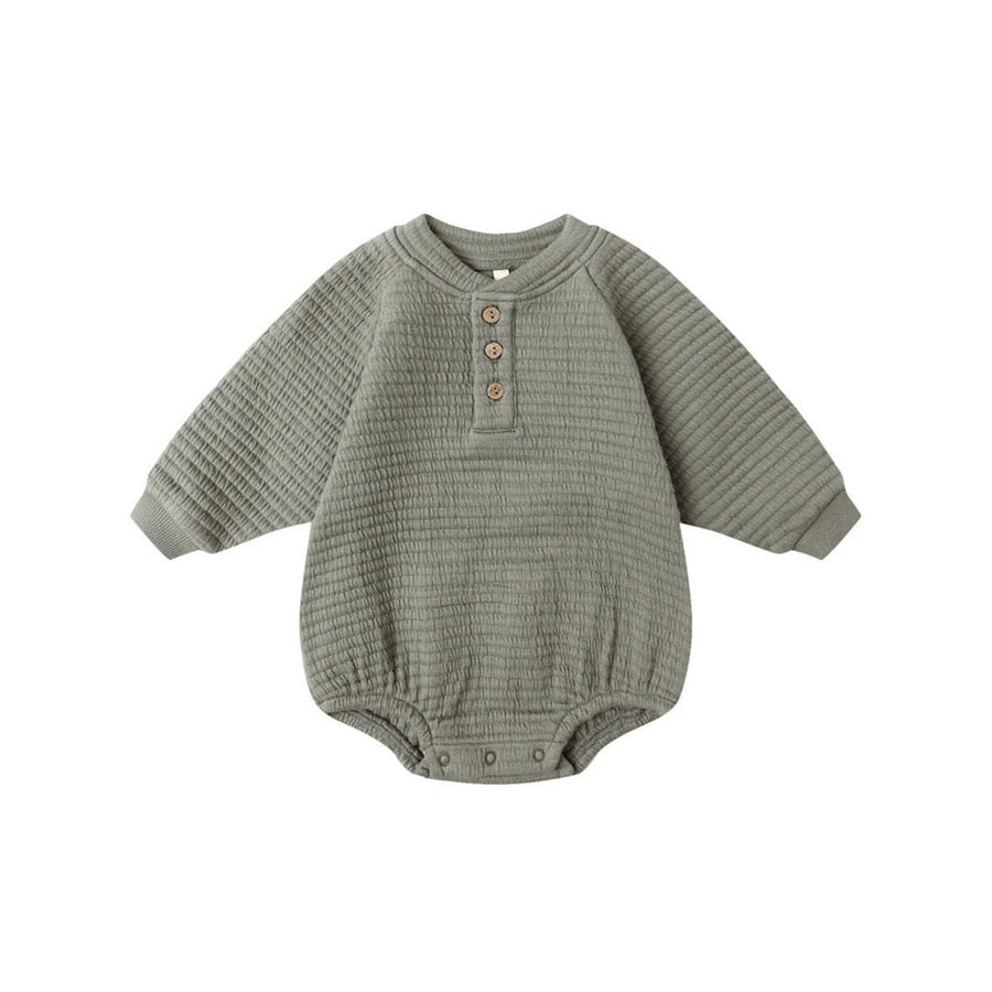 Quincy Mae Forest Henley Bubble Romper