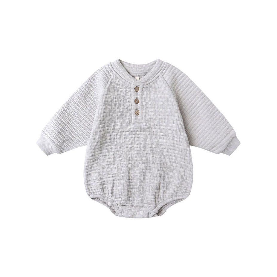 Quincy Mae Frost Henley Bubble Romper