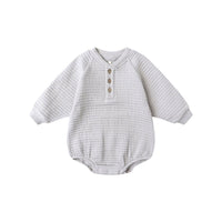 Quincy Mae Frost Henley Bubble Romper