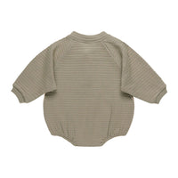 Quincy Mae Olive Henley Bubble Romper