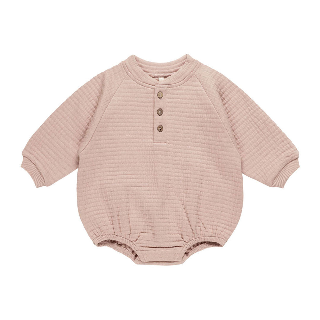 Quincy Mae Blush Henley Bubble Romper