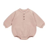 Quincy Mae Blush Henley Bubble Romper