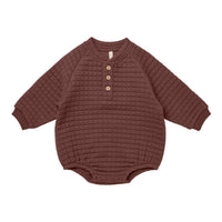 Quincy Mae Plum Henley Bubble Romper