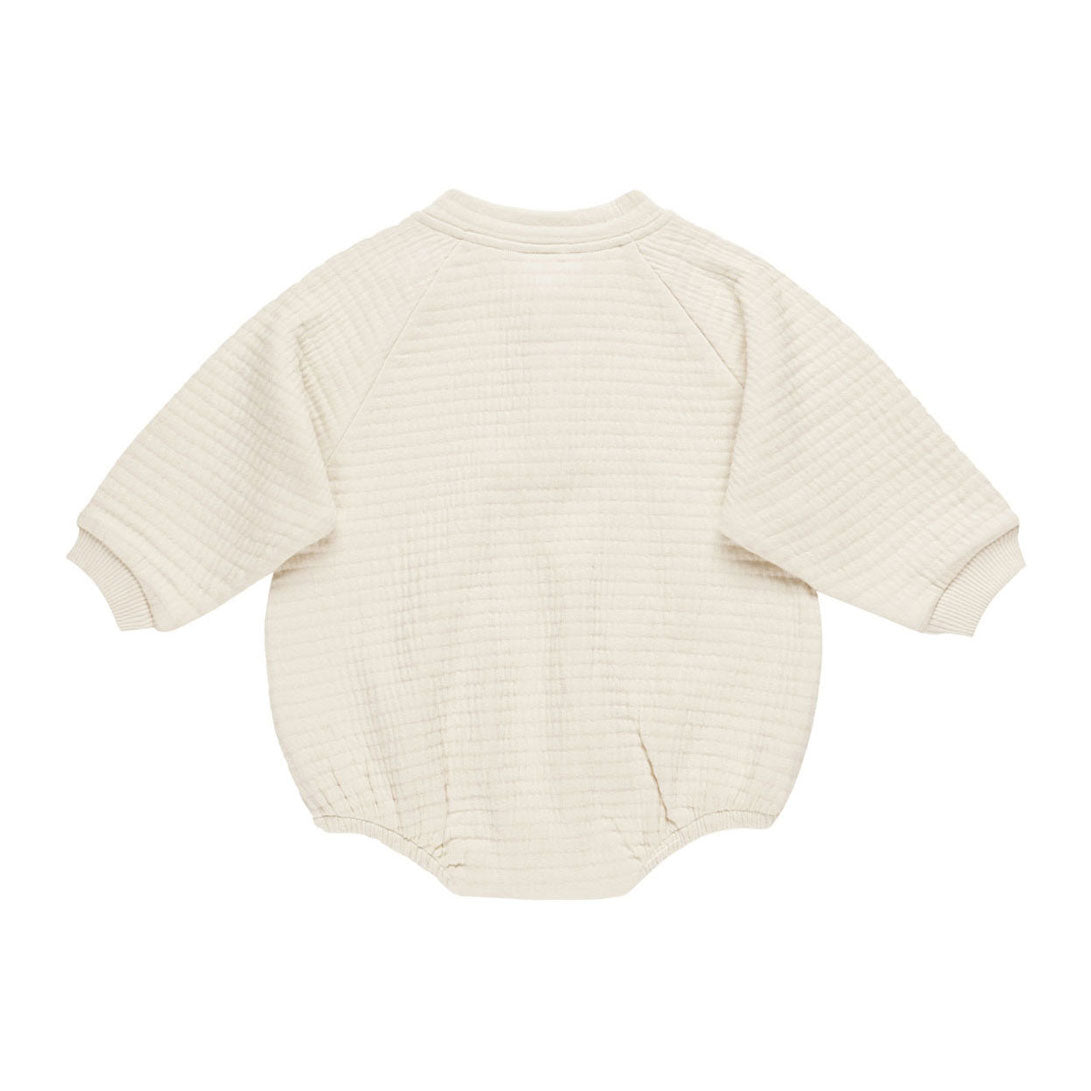 Quincy Mae Natural Henley Bubble Romper
