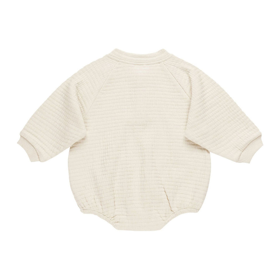 Quincy Mae Natural Henley Bubble Romper