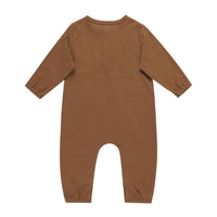 Quincy Mae Cinnamon Long Sleeve Pocket Jumpsuit