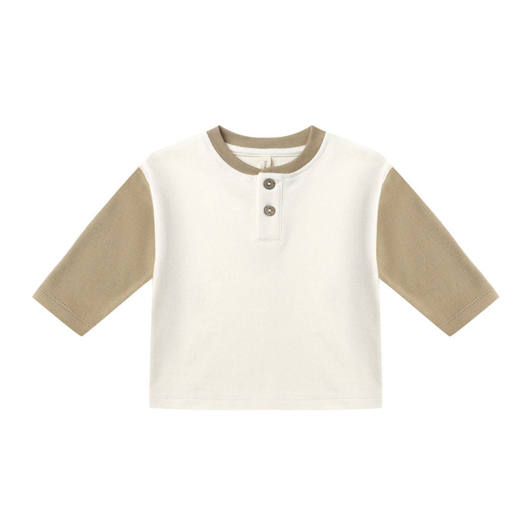 Quincy Mae Gold Henley Tee