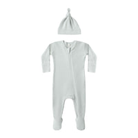 Quincy Mae Ice Blue Waffle Sleep Baby Set