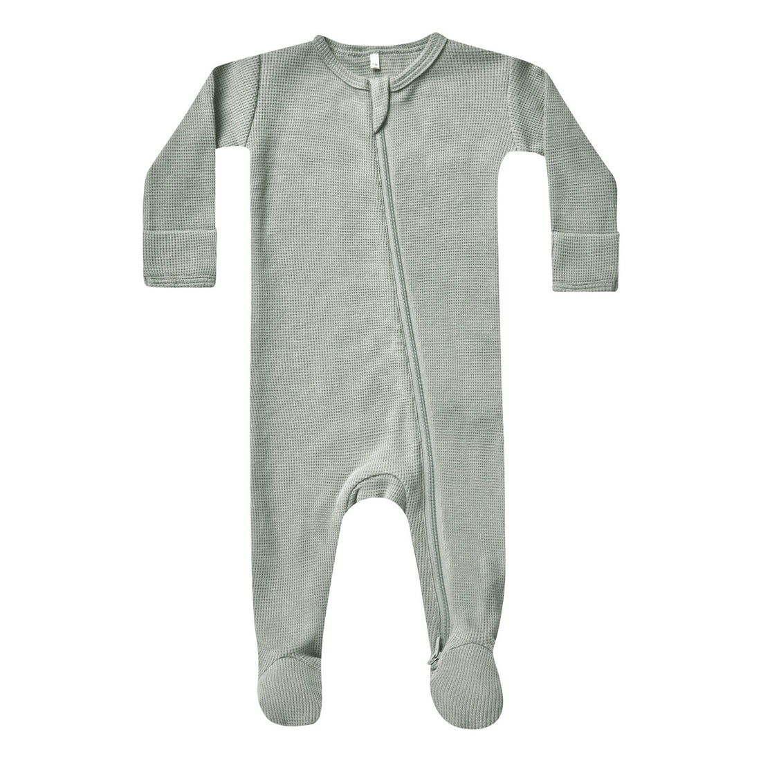 Quincy Mae Sky Waffle Zip Footie