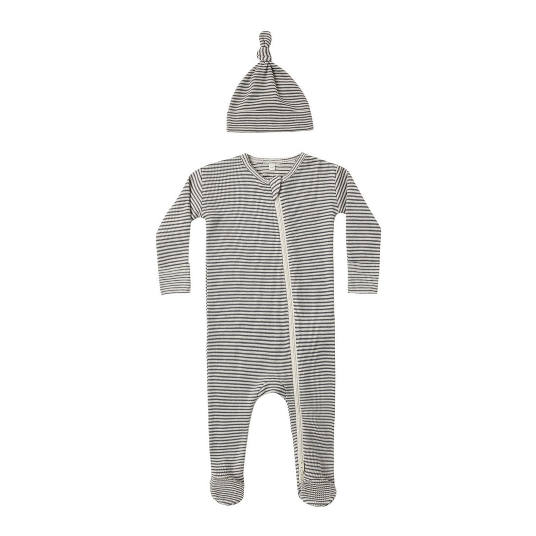 Quincy Mae Midnight Microstripe Waffle Sleep Set