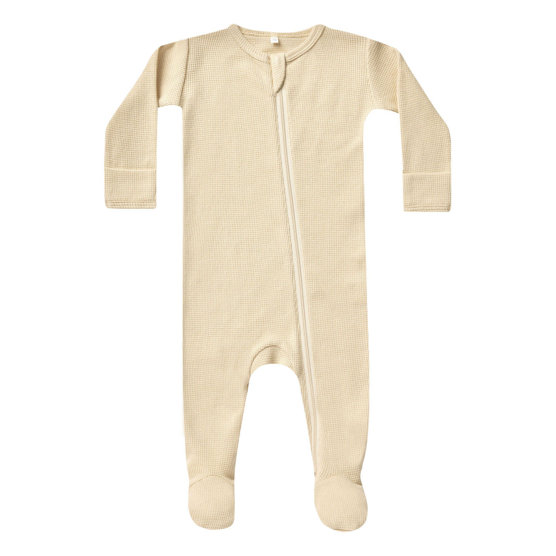Quincy Mae Lemon Waffle Zip Footie