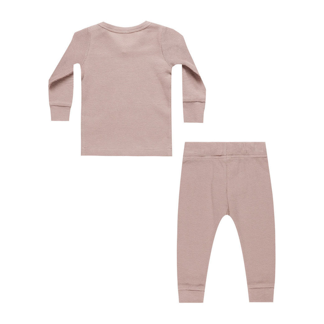 Quincy Mae Mauve Pink Waffle Top + Pant Set
