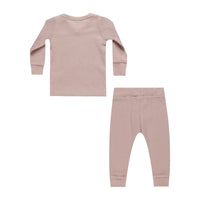 Quincy Mae Mauve Pink Waffle Top + Pant Set