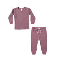 Quincy Mae Mulberry Waffle Top + Pant Set