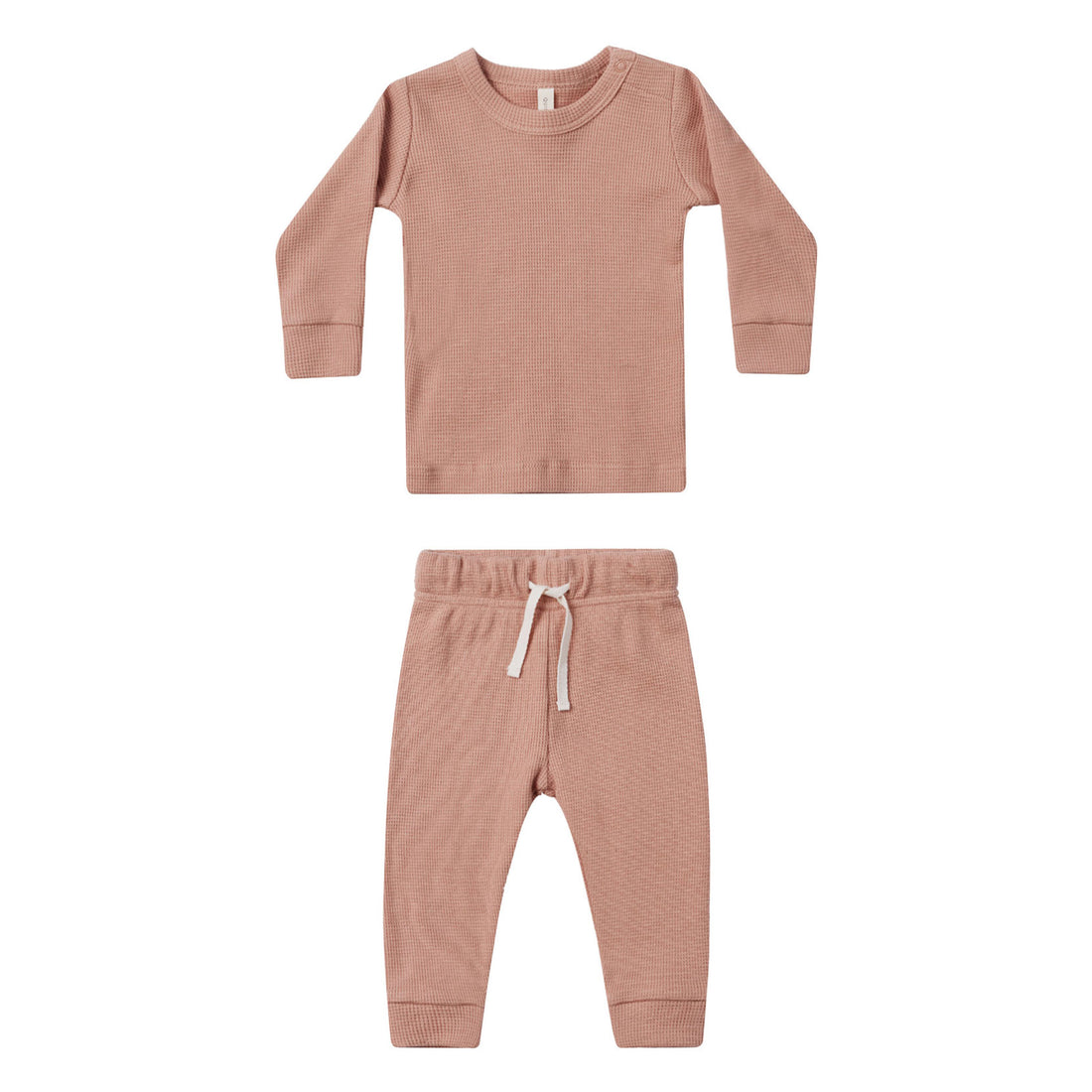 Quincy Mae Rose Waffle Top + Pant Set