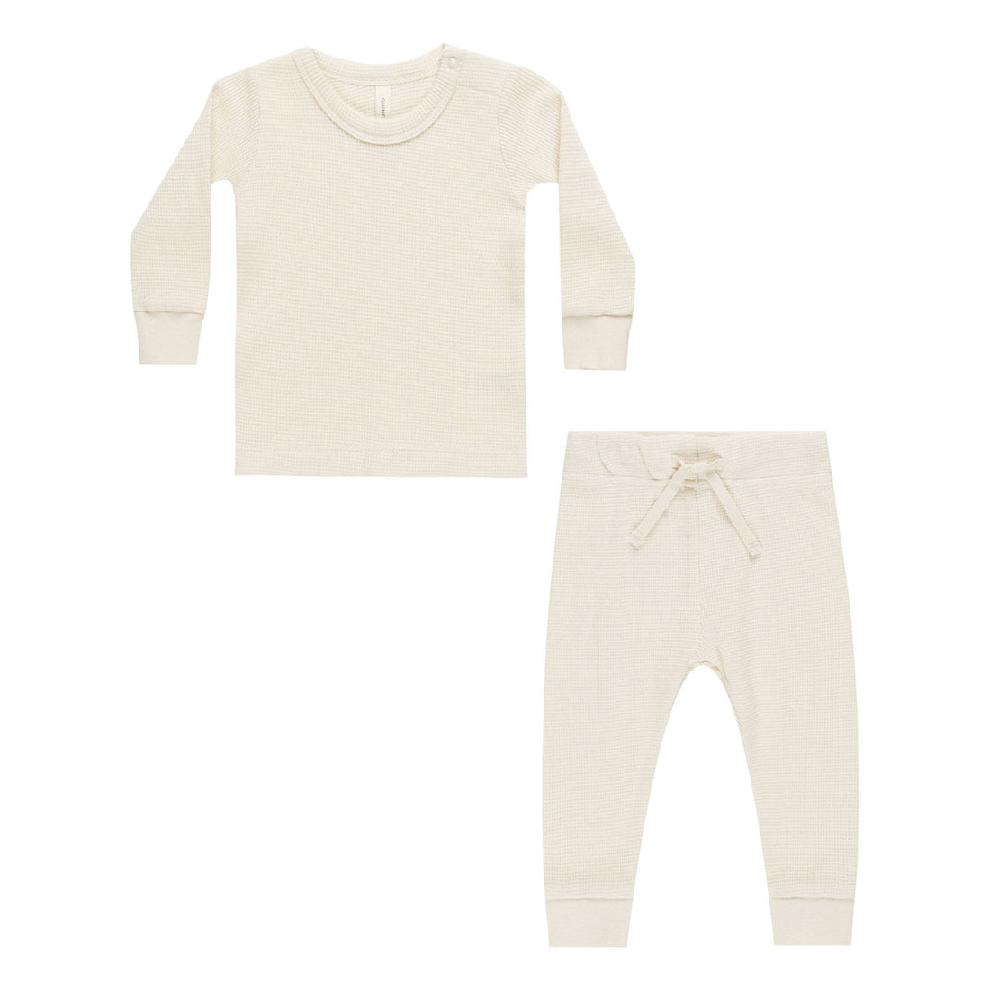 Quincy Mae Natural Waffle Top + Pant Set