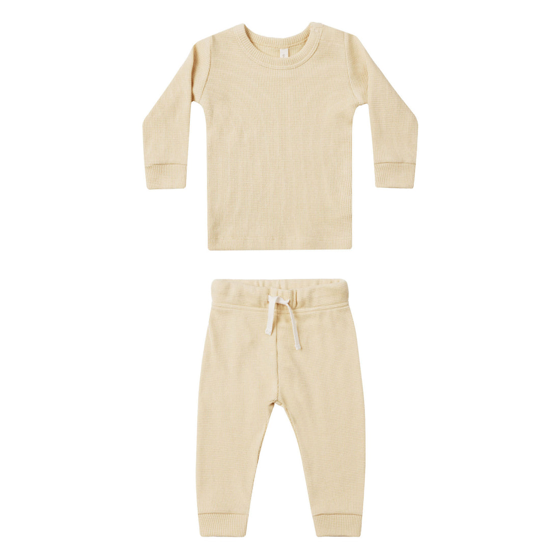 Quincy Mae Lemon Waffle Top + Pant Set