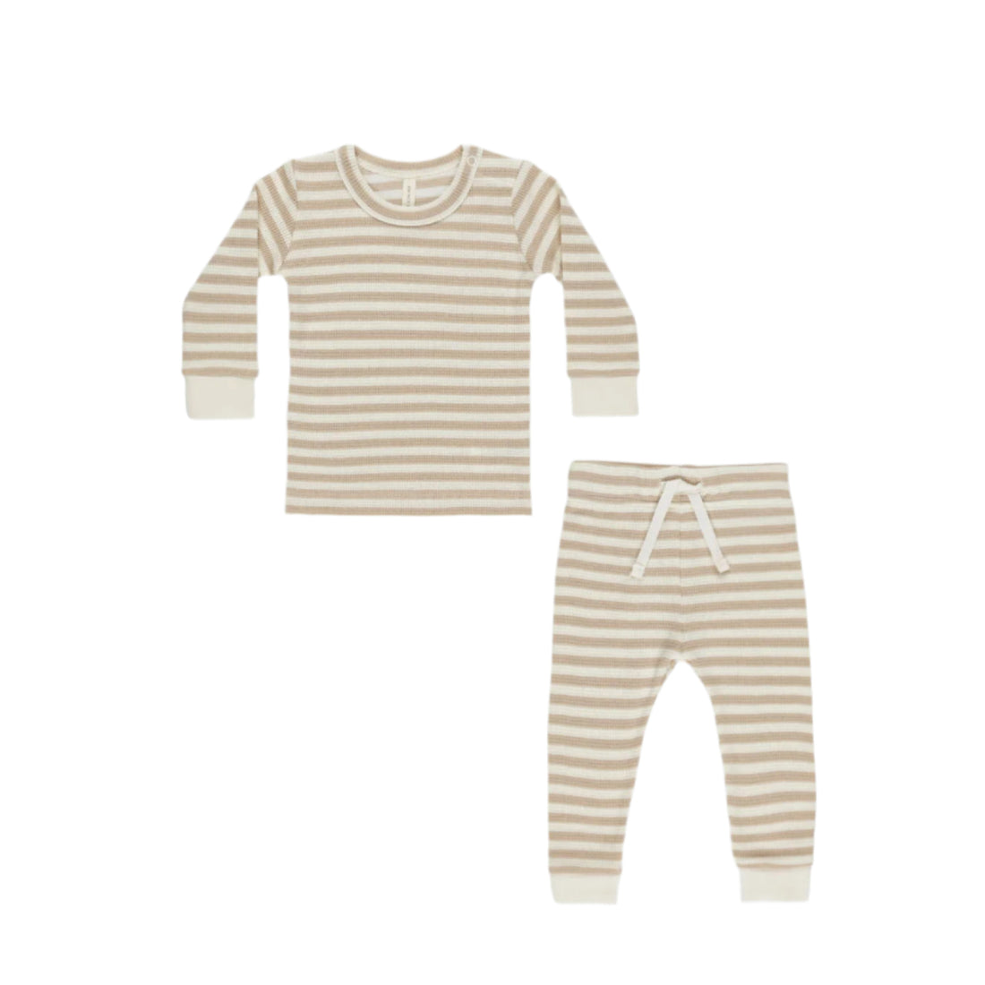 Quincy Mae Oat Stripe Waffle Top + Pant Set