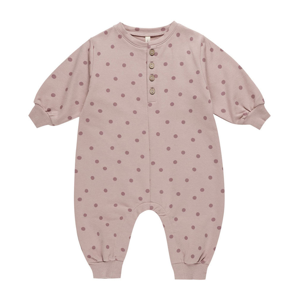 Quincy Mae Polka Relaxed Fleece Jumpsuit