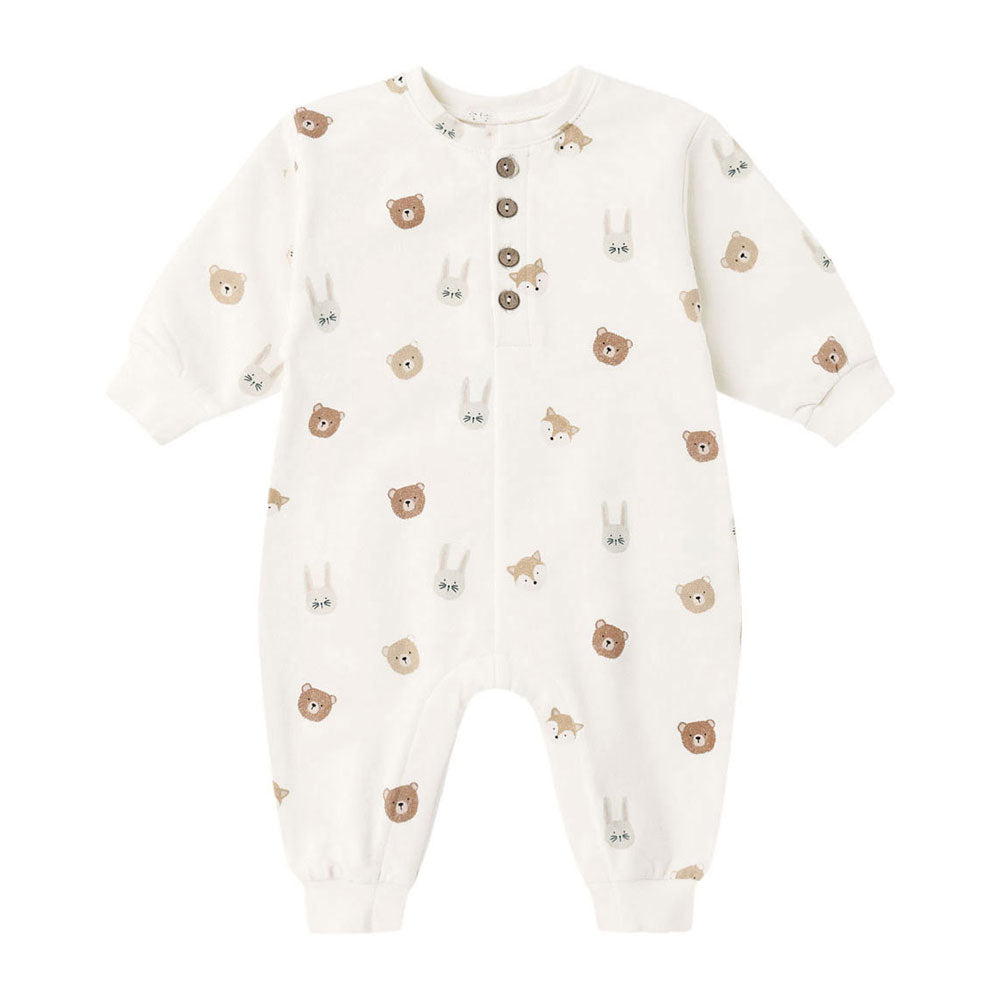 Quincy Mae Critters Relaxed Fleece Jumpsuit