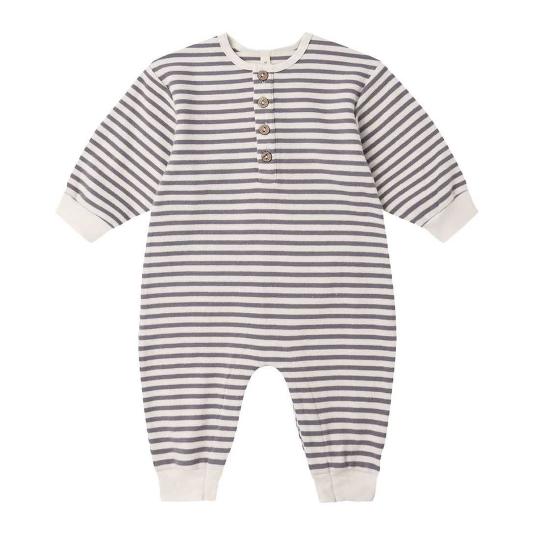 Quincy Mae Slate Stripe Relaxed Jumpsuit