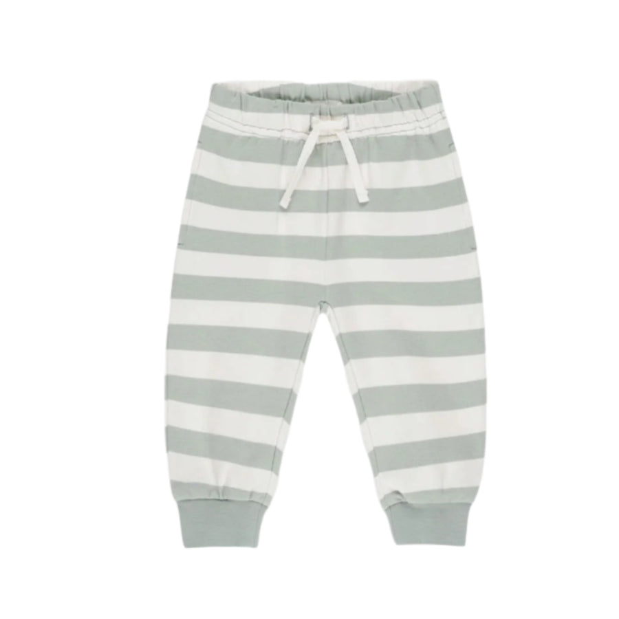 Quincy Mae Sage Stripe Relaxed Sweatpant