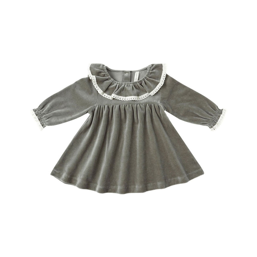 Quincy Mae Forest Velour Baby Dress
