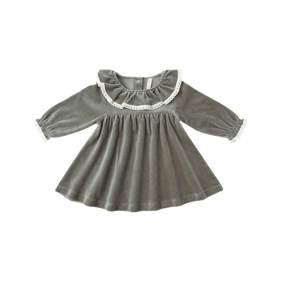 Quincy Mae Forest Velour Baby Dress