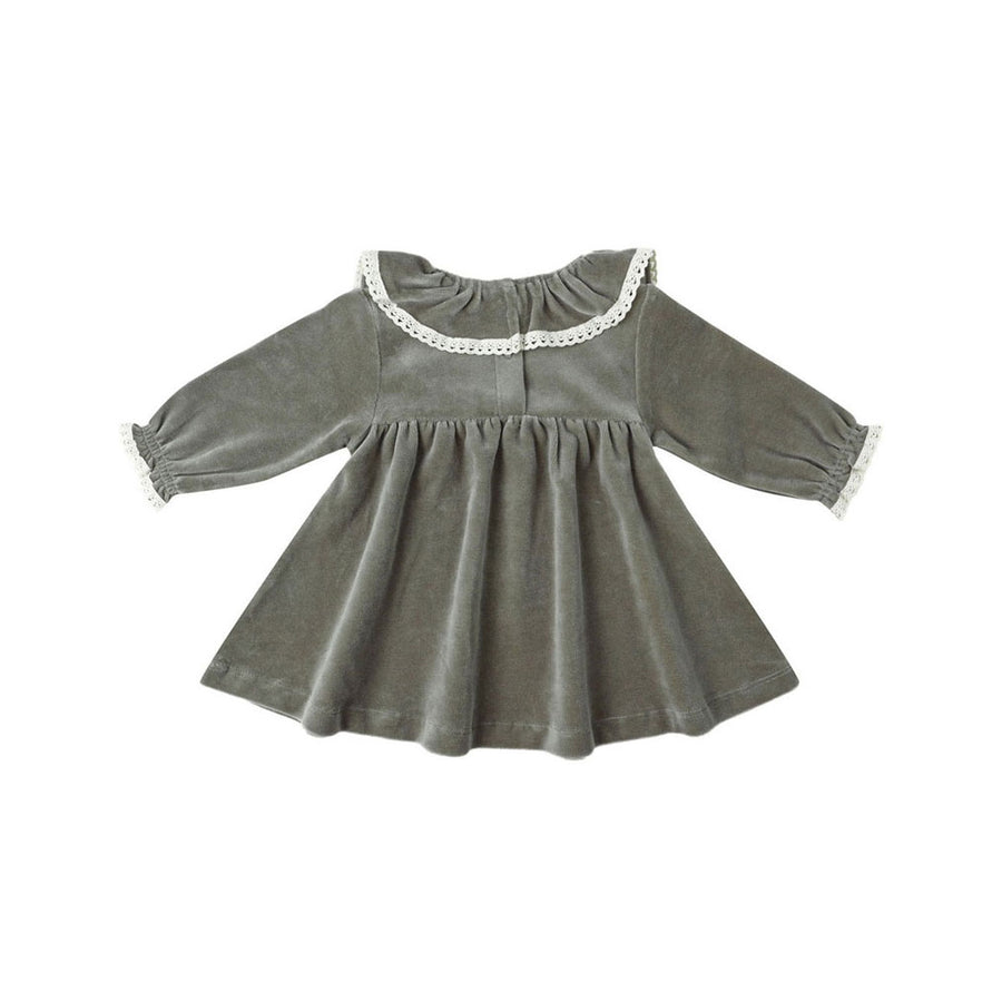 Quincy Mae Forest Velour Baby Dress
