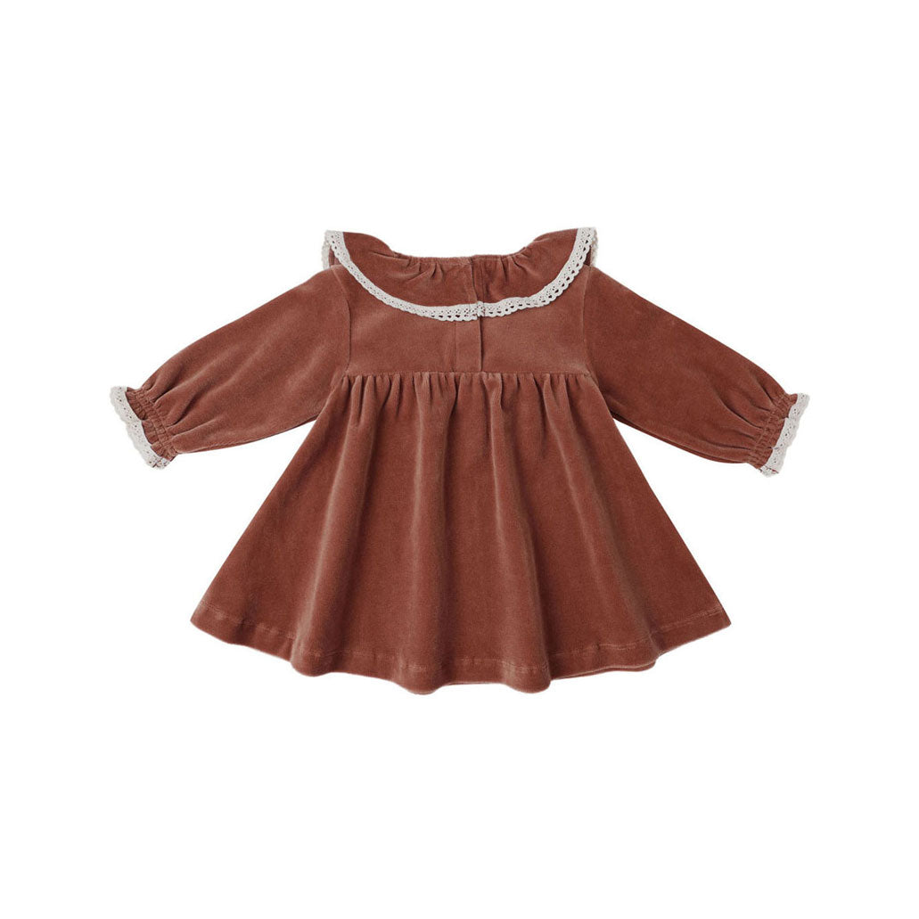Quincy Mae Cranberry Velour Baby Dress