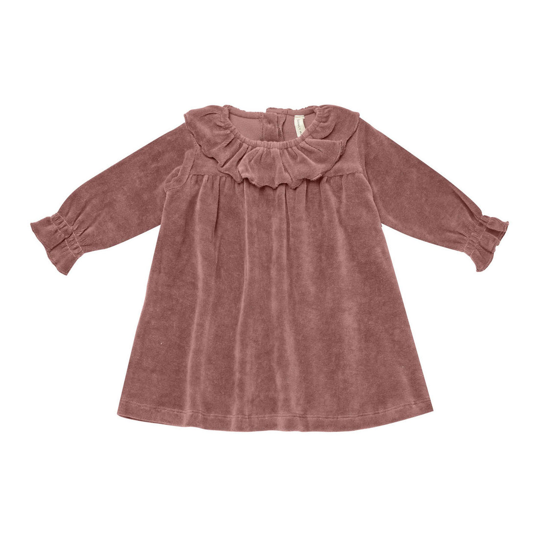 Quincy Mae Fig Velour Baby Dress