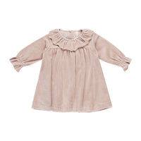Quincy Mae Blush Velour Baby Dress