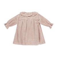 Quincy Mae Blush Velour Baby Dress