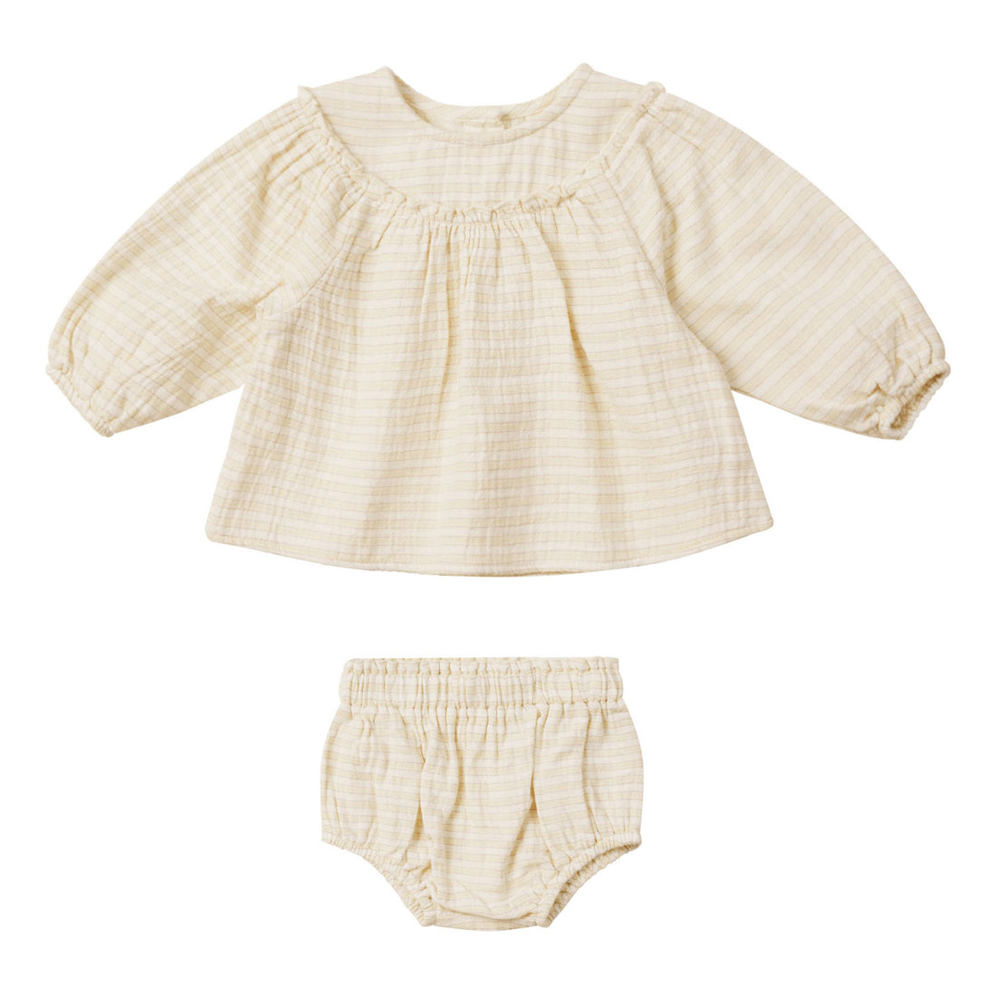 Quincy Mae Lemon Stripe Mia Top + Bloomer Set