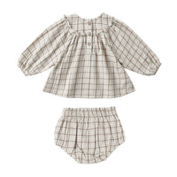 Quincy Mae Blue Plaid Mia Top + Bloomer Set