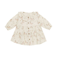 Quincy Mae Unicorn Ruffle Collar Button Dress