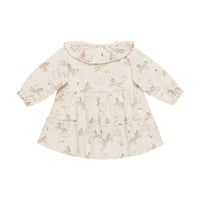 Quincy Mae Unicorn Ruffle Collar Button Dress