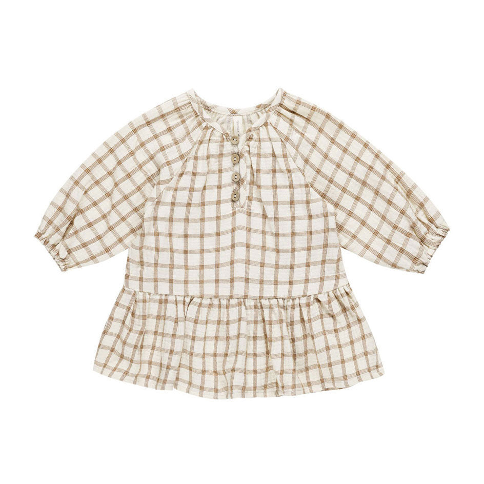 Quincy Mae Cinnamon Plaid Lany Dress