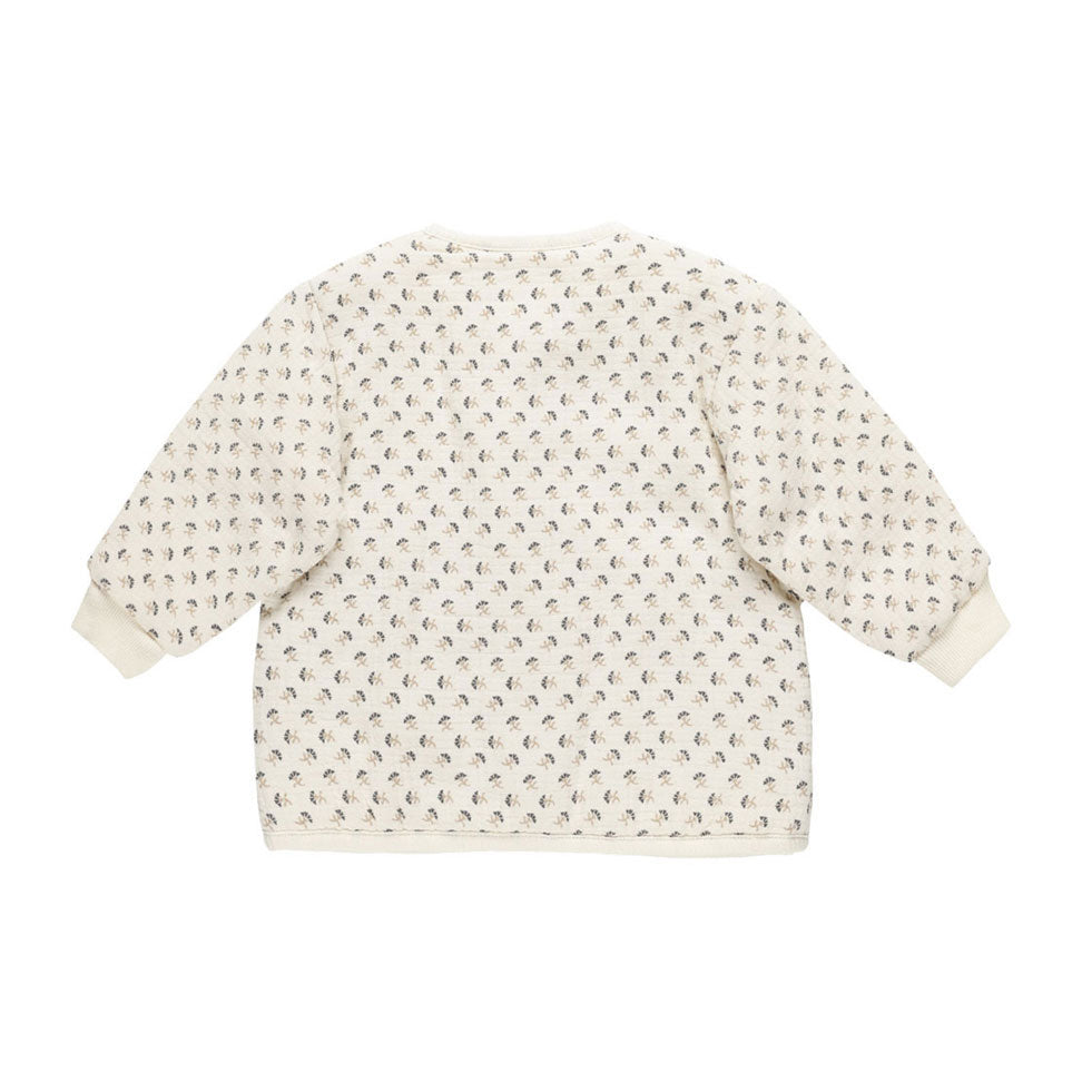 Quincy Mae French Flora Quilted V-Neck Button Jacket