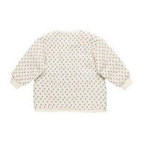 Quincy Mae French Flora Quilted V-Neck Button Jacket