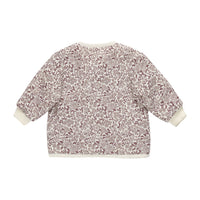 Quincy Mae Mauve Ditsy Quilted V-Neck Button Jacket