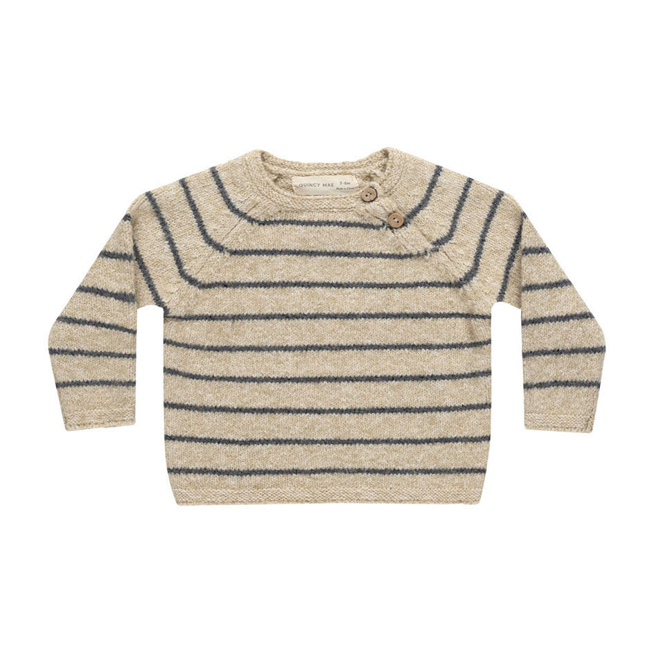 Quincy Mae Indigo Stripe Ace Knit Sweater