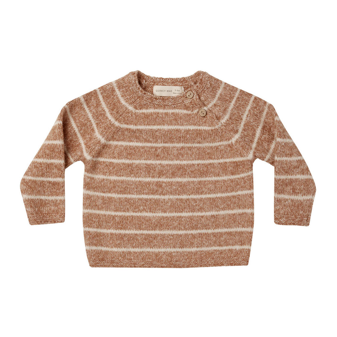 Quincy Mae Cinnamon Stripe Ace Knit Sweater