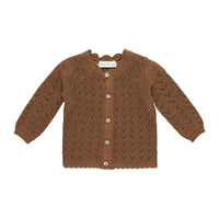 Quincy Mae Cinnamon Scalloped Cardigan