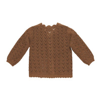 Quincy Mae Cinnamon Scalloped Cardigan