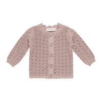 Quincy Mae Mauve Scalloped Cardigan