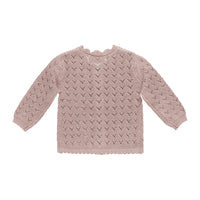 Quincy Mae Mauve Scalloped Cardigan