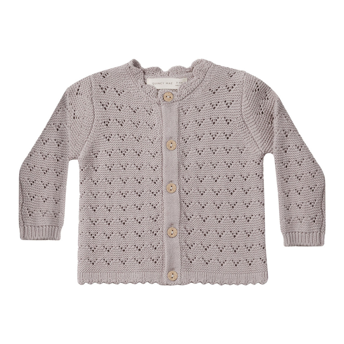 Quincy Mae Scalloped Cardigan - Mauve Quincy Mae Scalloped Cardigan - Mauve