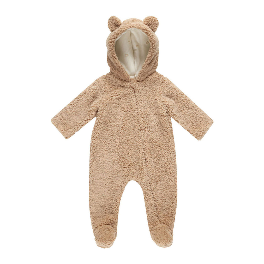Quincy Mae Beige Bear Jumpsuit